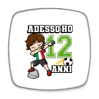 Fußball Junge Es Ist Mein 12 Geburtstag - Viereckiger Kühlschrankmagnet - Weiß - Vorne