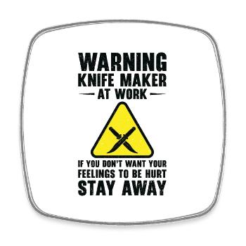 Knifemaking Knife Making Bladesmith Smithing Knife - Square fridge magnet - white - Front
