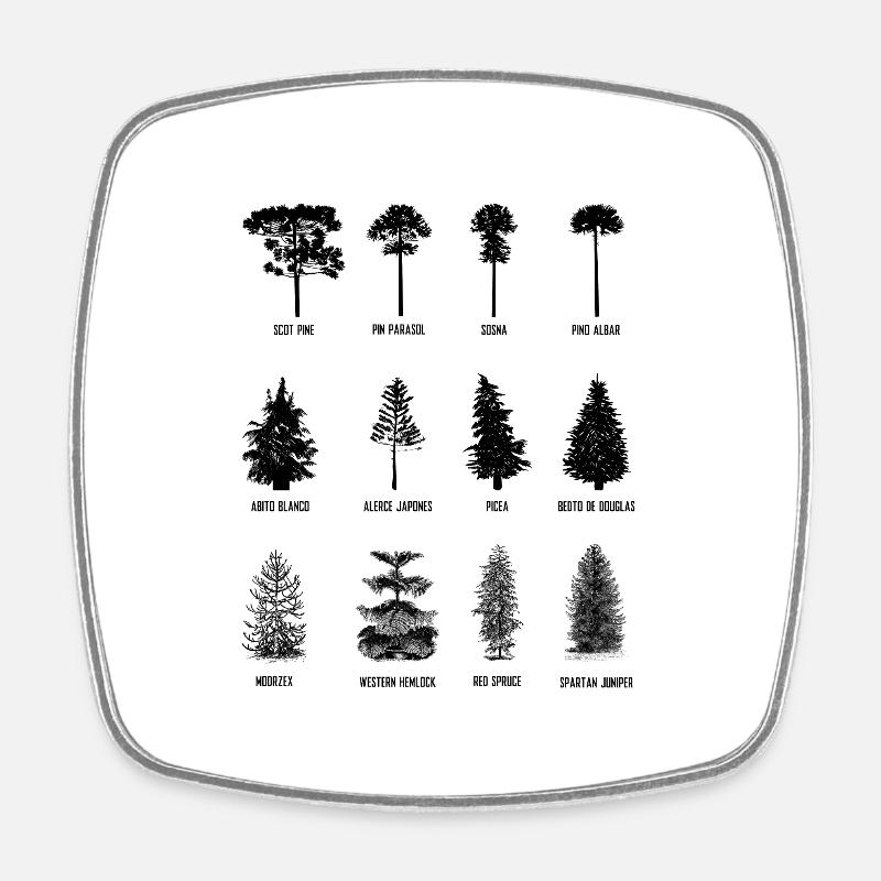 Arbre - Magnet carré - blanc