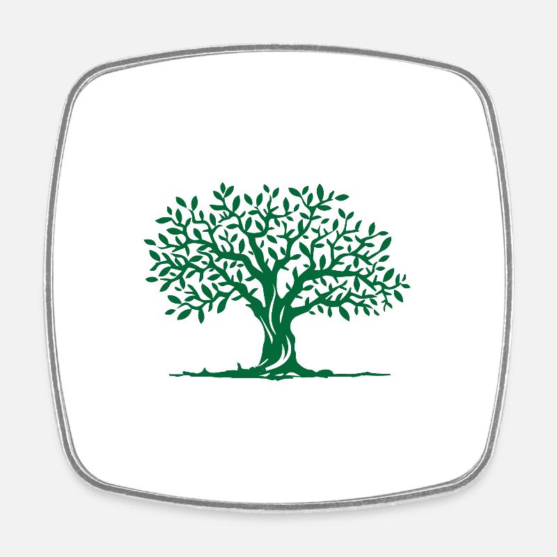 Arbre - Magnet carré - blanc