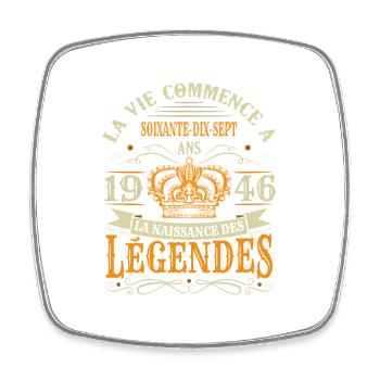 77 Ans 1946 Joyeux Anniversaire Vintage Perfection - Magnet carré - blanc - Devant