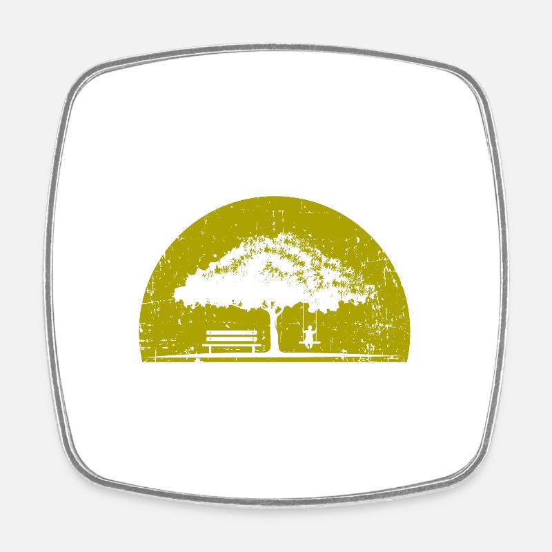 Tree - Square fridge magnet - white