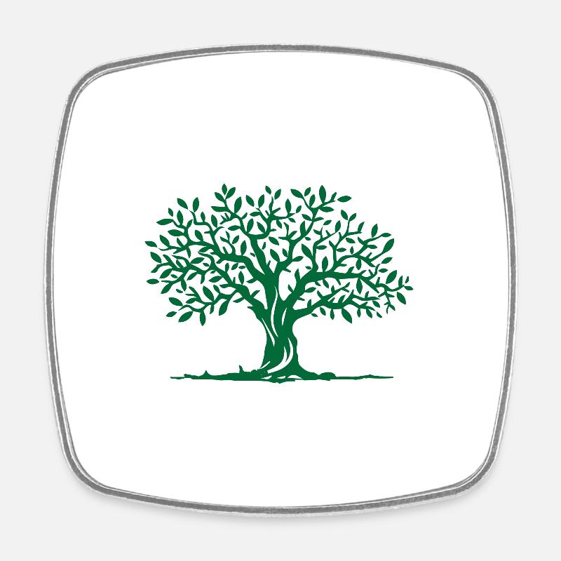 Baum - Viereckiger Kühlschrankmagnet - Weiß