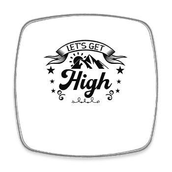 Obtenons High Hiking Mountains Randonneur en plein air - Magnet carré - blanc - Devant