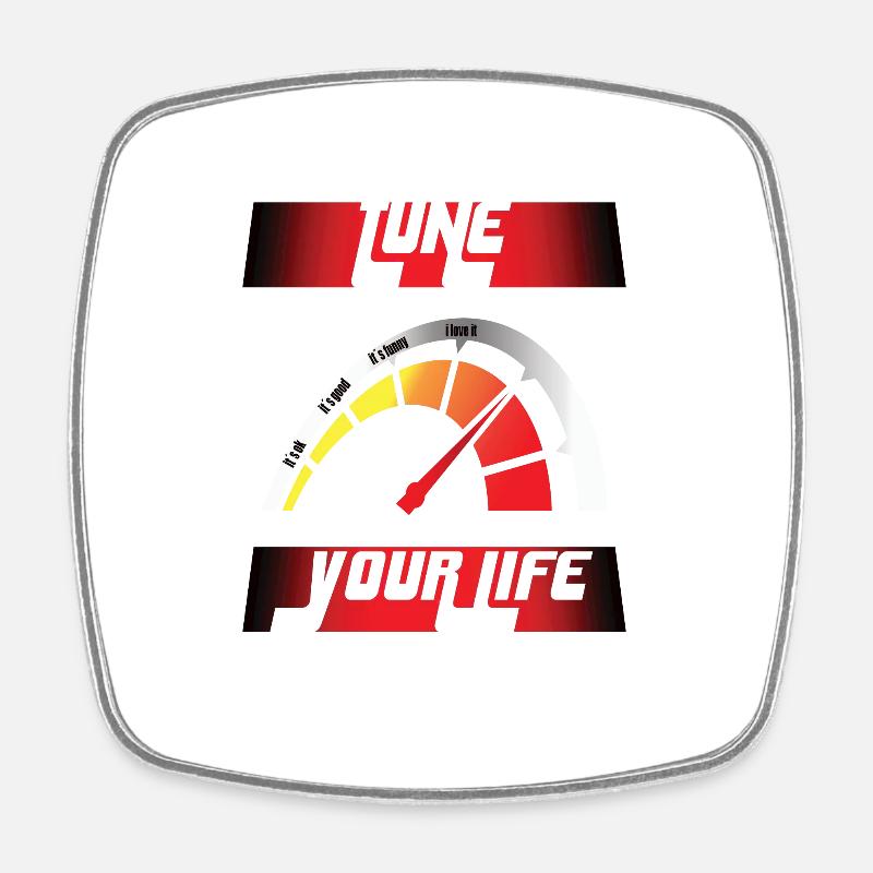Shaping life - Square fridge magnet - white