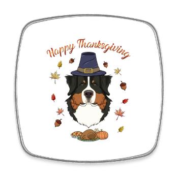 Happy Thanksgiving I Dog Lover I Bernese Mountain - Viereckiger Kühlschrankmagnet - Weiß - Vorne