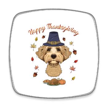 Happy Thanksgiving I Dog Lover I Labaradoodle - Viereckiger Kühlschrankmagnet - Weiß - Vorne