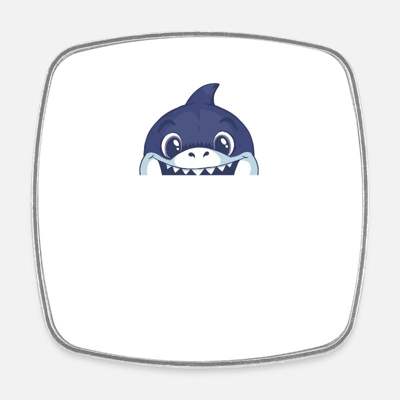 drôle d’image de poisson pour les filles - Magnet carré - blanc