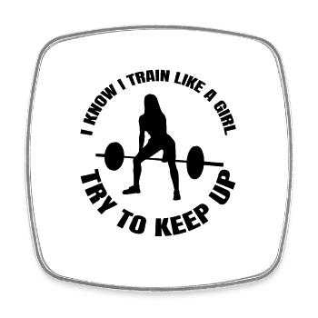 Fitness Frau Muskel Mädchen Training Bodybuilderin - Viereckiger Kühlschrankmagnet - Weiß - Vorne