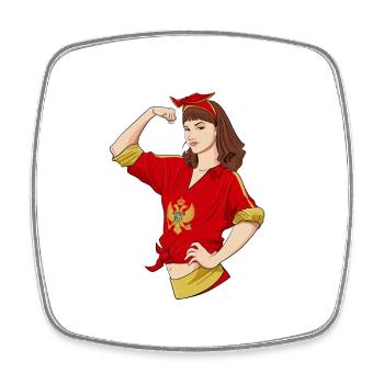 Montenegrin Girl Unbreakable I Heritage - Viereckiger Kühlschrankmagnet - Weiß - Vorne