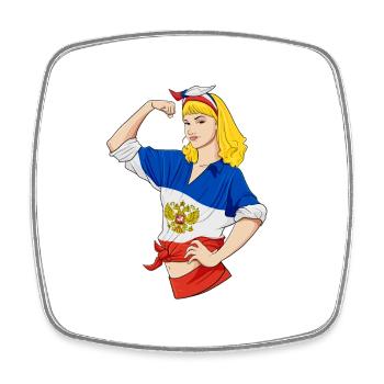 Russian Girl Unbreakable I Russian Heritage I - Square fridge magnet - white - Front