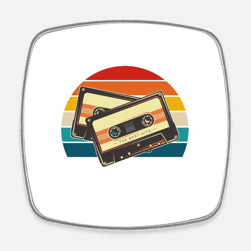 Cassette - Magnet carré - blanc