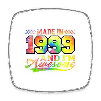 Fabriqué en 1999 et je suis génial Tie Dye coloré - Magnet carré - blanc - Devant