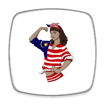Malaysian Girl Unbreakable Malaysian Heritage - Viereckiger Kühlschrankmagnet - Weiß - Vorne