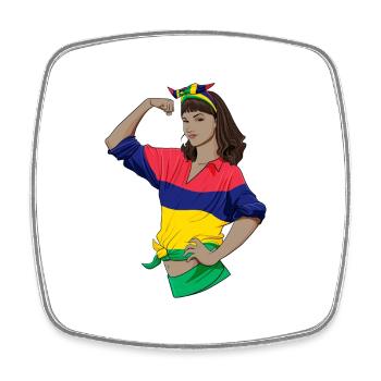 Mauritius Girl Unbreakable Mauritius Heritage - Viereckiger Kühlschrankmagnet - Weiß - Vorne
