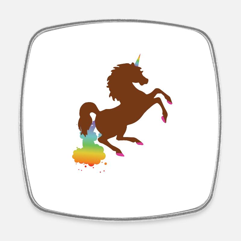 Unicorn Rainbow - Square fridge magnet - white