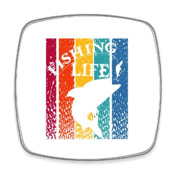 Fishing Angler Fish Fishing Life Hobby Nature - Square fridge magnet - white - Front