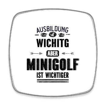 Lustiges Sprüche Design Minigolf Cooler Spruch - Viereckiger Kühlschrankmagnet - Weiß - Vorne