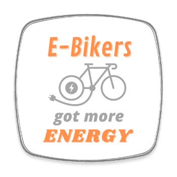 E biker and electric bike ride e bike cyclist - Square fridge magnet - white - Front