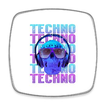 Techno Musik - Viereckiger Kühlschrankmagnet - Weiß - Vorne