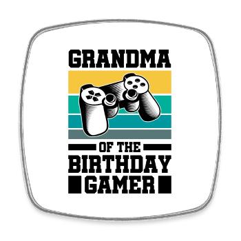 Grandma Of The Birthday Gamer Video Games Conole G - Viereckiger Kühlschrankmagnet - Weiß - Vorne