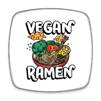 Vegan Ramen | Ramen-lover shirt | - Square fridge magnet - white - Front