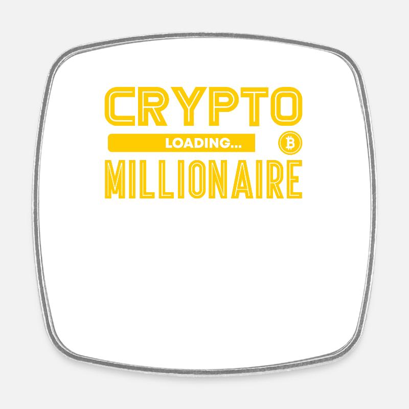 Crypto - Square fridge magnet - white