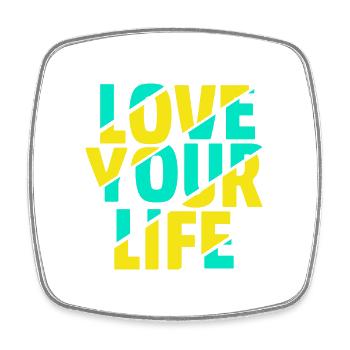 Love Your Live - Viereckiger Kühlschrankmagnet - Weiß - Vorne
