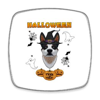 Happy Halloween I Dog Lover I Australian Cattle - Viereckiger Kühlschrankmagnet - Weiß - Vorne