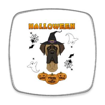 Happy Halloween I Dog Lover I Mastiff - Viereckiger Kühlschrankmagnet - Weiß - Vorne
