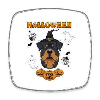 Happy Halloween I Dog Lover I Rottweiler - Viereckiger Kühlschrankmagnet - Weiß - Vorne