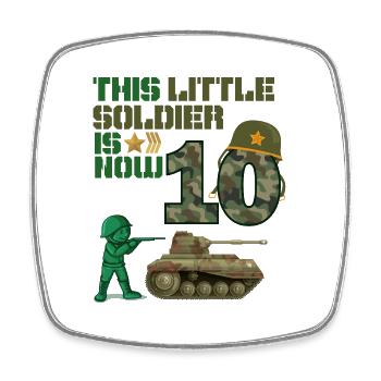This little soldier is now 10 Army Tank 10. - Square fridge magnet - white - Front