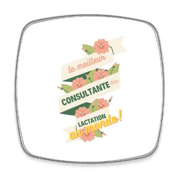 Lactation consultant breastfeeding support IBCLC - Square fridge magnet - white - Front
