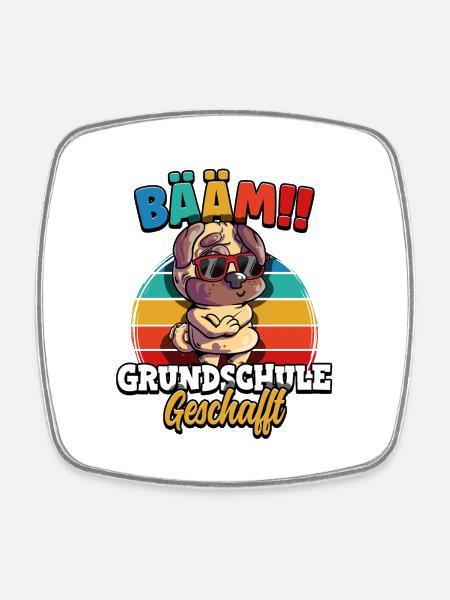 Bääm Grundschule Geschafft - Viereckiger Kühlschrankmagnet - Weiß