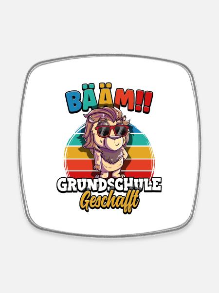 Bääm Grundschule Geschafft - Viereckiger Kühlschrankmagnet - Weiß