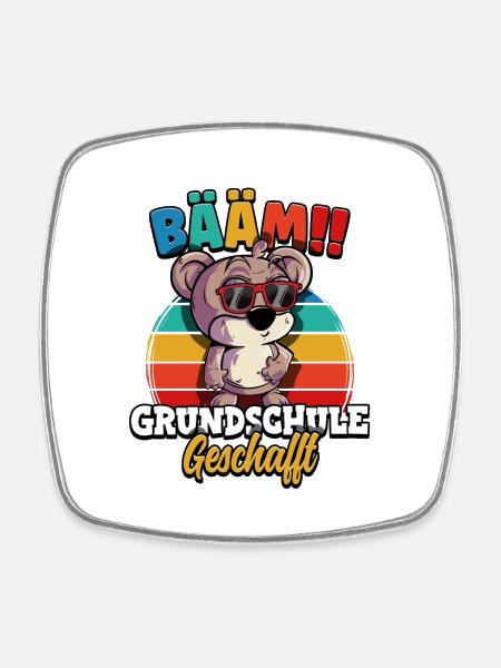 Bääm Grundschule Geschafft - Viereckiger Kühlschrankmagnet - Weiß