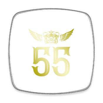 55 Couronne numérique - Magnet carré - blanc - Devant