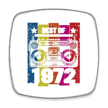 Best Of 1972 Stereo Radio Cassette Player - Square fridge magnet - white - Front