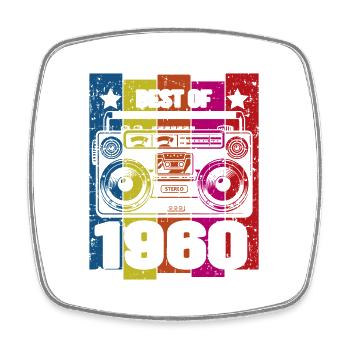 Best Of 1960 Stereo Radio Cassette Player - Square fridge magnet - white - Front