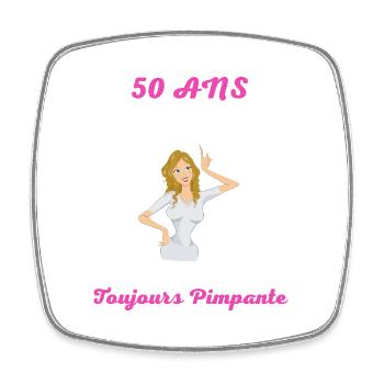 50 ans toujours pimpante - Magnet carré - blanc - Devant