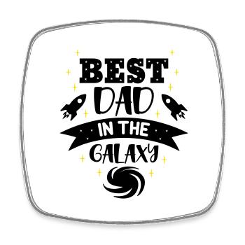 Best dad in the galaxy - Viereckiger Kühlschrankmagnet - Weiß - Vorne
