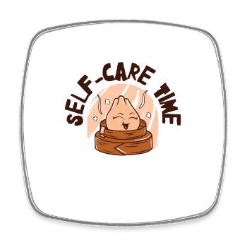 Dim Sums Asian Food Self-care Relaxing Time - Square fridge magnet - white - Front