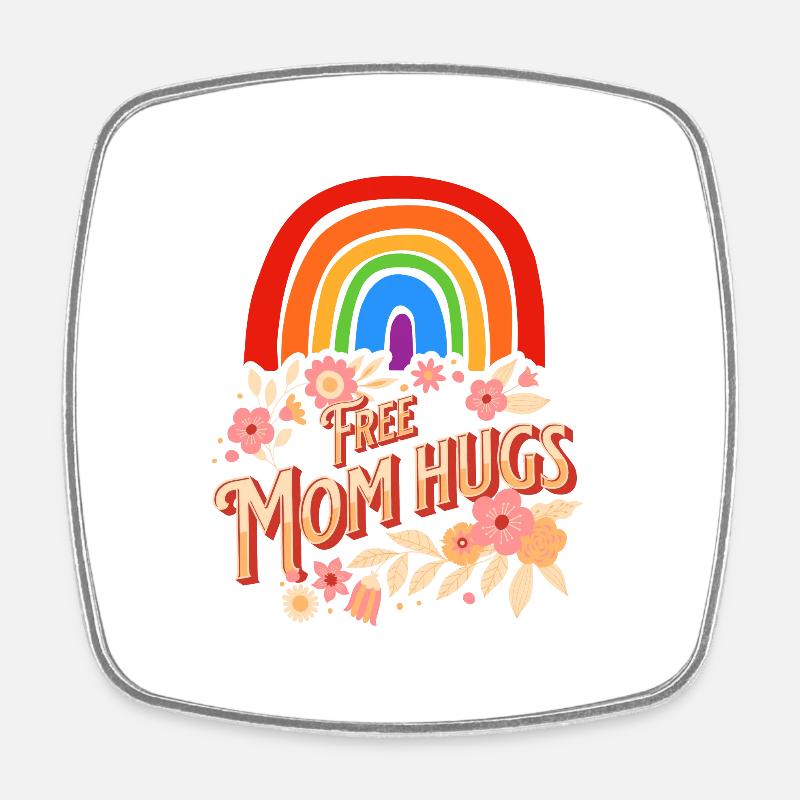 Free Mom Hugs - Square fridge magnet - white