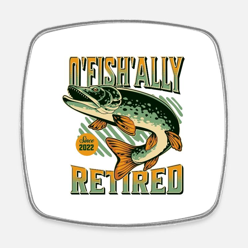 O Fish Ally Retired - Square fridge magnet - white
