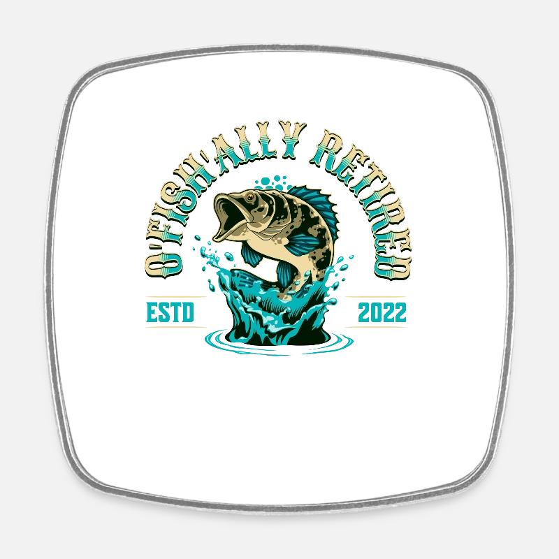 O Fish Ally Retired - Square fridge magnet - white