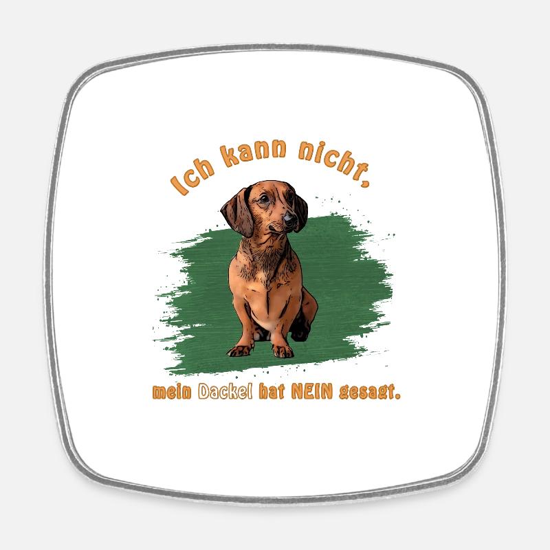 Dackel Design - Viereckiger Kühlschrankmagnet - Weiß
