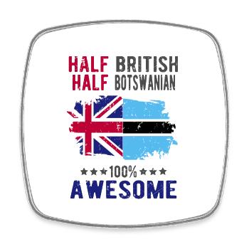 Halb Brite Halb Batswana - Viereckiger Kühlschrankmagnet - Weiß - Vorne