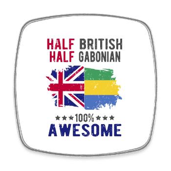 Half British Half Gabonese - Square fridge magnet - white - Front