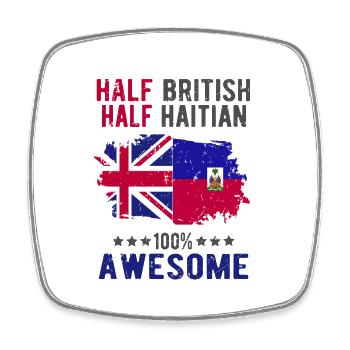 Half British Half Haitian - Square fridge magnet - white - Front