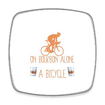 A man can not survive bicycle cycling - Square fridge magnet - white - Front